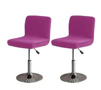 ZRCYXDW Stretch Velvet Bar Stool Covers, Bar Stool Chair Covers Soft With Elastic Bottom Barstool Covers Removable Pub Counter Stool Chair Covers Washable-Purple-2 pieces