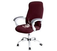 ZRCYXDW Stretch Waterproof Office Chair Cover, Desk Chair Cover Checkered With Zipper Ties Computer Chair Cover Washable For Office Chair Armrest Chair-wine red-Large