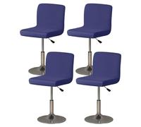 ZRCYXDW Waterproof Bar Stool Covers, Stretch Bar Stool Chair Covers Polyester With Elastic Bottom Nonslip Removable Barstool Covers For Dining Room Kitchen-navy blue-4 Piece