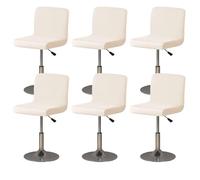 ZRCYXDW Waterproof Bar Stool Covers, Stretch Bar Stool Chair Covers Polyester With Elastic Bottom Nonslip Removable Barstool Covers For Dining Room Kitchen-Beige-6 Piece