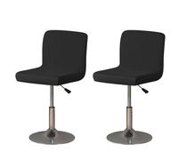 ZRCYXDW Waterproof Bar Stool Covers, Stretch Bar Stool Chair Covers Polyester With Elastic Bottom Nonslip Removable Barstool Covers For Dining Room Kitchen-black-2 Piece