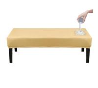 ZRCYXDW Waterproof Dining Bench Cover, Stretch PU Leather Bench Slipcover Removable Bench Seat Protector Cover Washable For Living Room Bedroom-Yellow-150cm(59.1in)