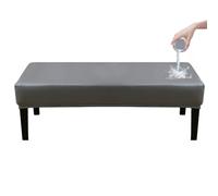 ZRCYXDW Waterproof PU Leather Dining Bench Cover-Dark Grey-100cm(39.4in) | Stretch Removable Upholstered Bench Slipcover, Washable Rectangle Seat Protector Cover for Dining Room, Living Room, Bedroom