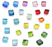 Zreal Minimalist Elegant Refrigerator Magnets, 24 Colorful Glass Cubical Magnets (24 Count)