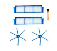 ZRF Vacuum cleaner accessories Fit FC8007 FC8792 FC8794 FC8796 Vacuum Cleaner Robotic Replacement Spare Parts,2 Side Brushes,2 Hepa Filters(Free 1 Cleaning Brush)
