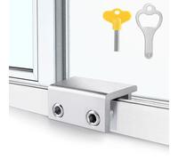 ZRFCXE Window Locks,4 Pack Sliding Window Locks with Key for Vertical & Horizontal Sliding Windows Doors,Easv to Install,Adjustable Security Window Lock for Patio Bedroom Home and Office (Silver)