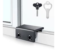 ZRFCXE Window Locks,4 Pack Sliding Window Locks with Key for Vertical & Horizontal Sliding Windows Doors,Easv to Install,Adjustable Security Window Lock for Patio Bedroom Home and Office (Black)