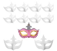 zrfgbxim 10 Pcs Cosplay Masks for DIY, White Paper Half Face DIY Blank Hand Painted Masks to Decorate, for Halloween Carnival Mardi Gras Christmas Masquerade, Crown Style