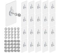 zrfgbxim 20 Pcs Self Adhesive Hanging Nails, Wall-Mounted Screw Hooks, Seamless Punch-Free Screws Wall Hooks, Nail Free Transparent Waterproof Self Adhesive Screw (8MM)