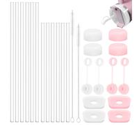 zrfgbxim 26 Pcs for Stanley Cup Accessories 2.0 40Oz/ 30Oz: 12 Silicone Spill Proof Stopper Set & 12 Straws 2 Straw Brushes, for Stanley Cup Spill Stoppers