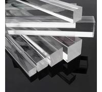 ZRHMCJEN 10Pcs Acrylic Plastic Rod Bar 25Cm Square Cextruded Pmma Rod 2Mm to 5Mm Square High Transparent Acrylic Rod/One Color/2 * 250Mm