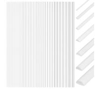 ZRHMCJEN 56Pcs 7 Styles Abs Styrene Plastic Half round Bar Rods, Solid Acrylic Dowel Rods Half round Abs Plastic Rods