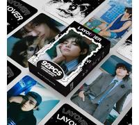 ZRHMCJEN 92 Pieces BTS V Lomo Cards 6 X 9 Cm, Kim Tae-Hyung Photocard Layover Kpop Box Cards Pack for Fans/B
