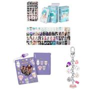 ZRHMCJEN K-Pop Set 60Pcs Photocards Postcards, 64Pcs Stickers, Album Binder Holder Book, Keykeychain/(G)-Idle