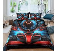 ZRHSADO 3D Print Ultrasoft Microfibre racing car speed Duvet Cover Set Easy Care Bedding Set w/Pillowcase digital racing graphic Quilt Cover All Season Breathable for Bedroom Decor Double（200x200cm）