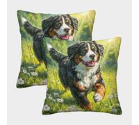 ZRHSADO Cute Dog 3D Printed Pillow Cover Set of 2 Decorative Patterned Single-sided Polyester for Home Couch Sofa Decorative Gifts 50x50cm