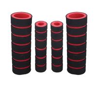 ZRHWSPD Bike Handlebar Grips 1set (4pcs) Bike & Motorcycle Handlebar Foam Grip Covers - Anti-Slip Soft Sponge Padding, Stylish Carbon Fiber Pattern(Red a set (4pcs))