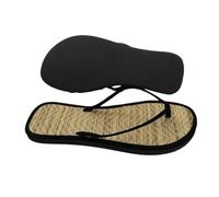 ZRHWSPD Linen Corss Beach Slippers Rattan Grass Flat Sandals Flip Flop Home Slippers(Black,37)