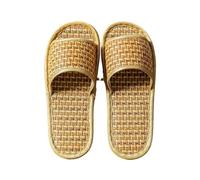 ZRHWSPD Linen Corss Beach Slippers Rattan Linen Slippers Wisteria Woven Indoor Slides Shoes(Color3,36-37)