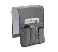 ZRHWSPD Sofa Remote Control Holder Large Capacity Sofa Armrest Organizer Space Saving Non-Slip Bedside Storage Bags With 5 Pockets Bed Pocket Bag Cellphone(Grey)