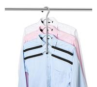 ZriEy 1 Pack 5 in 1 Clothes Hangers, Multi Layers Anti-slip Metal Coat Hangers, Multifunctional Closet Hanger Space Saving Storage Hanger with EVA Sponge for Jacket Coat Sweater Trousers T-Shirt