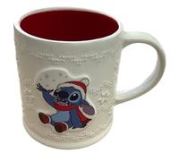 Zrike Brands Disney Christmas Mug, Stitch (White - Sweater Pattern Texture - Stitch & Red)
