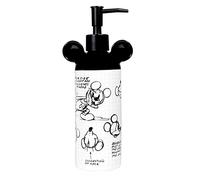 Zrike Disney Mickey Mouse Bathroom Accessories Set (Soap Pump, Toothbrush Holder, Cotton Ball Container, Tray) - Black, Ceramic, 4-Piece