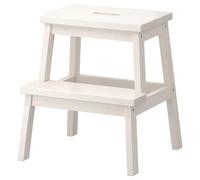 ZRIZAURA BEKVÄM Wooden Step Stool - Solid Wood Kitchen & Home Step Stool - Scandinavian Minimalist Footstool for Kitchen, Bathroom & Home - 50 cm (White)