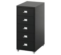 ZRIZAURA HELMER Slim Drawer Unit on Wheels 28x65cm Black Mobile Storage Cabinet Rolling Drawer Chest Office Filing Storage Organizer Home Office Bedroom Space Saving Furniture (Black)