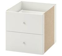 ZRIZAURA KALLAX Insert with 2 Drawers, 33x33 cm - Modular Cube Storage Accessory for Shelving Units - Drawer Insert for Home, Office, Playroom & Living Room (White)