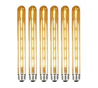 ZRJIA E27 T30 300mm Decorative LED Bulb Vintage Retro Industrial Antique Edison E27 T30 6W 600lm 2700K Warm White 360° 230V, No Flicker, Not Dimmable (Pack of 6)