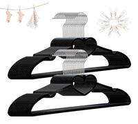 ZRKFSR Clothes Hangers with Heart Extra Thin Space-saving Slim with 360 Degree Swivel Hook and Paper Clips Strong, Durable for Dress Black, 30 Pcs
