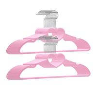 ZRKFSR Plastic Hangers 20 Pack, Heart-Shaped, Pink, Smooth Finish - Space Saving, Strong & Durable Adult Coat Hangers for Dress, Shirts, Coats