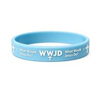ZRLABL WWJD Silicone Wristband, What Would Jesus Do Rubber Bracelet, Christian Inspirational, One size, Silicone, no gemstone