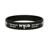 ZRLABL WWJD Silicone Wristband, What Would Jesus Do Rubber Bracelet, Christian Inspirational, One size, Silicone, no gemstone