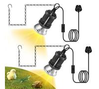 ZRLXFM 2 Pack E27 Reptile Ceramic Heat Lamp Holders, Terrarium Heater with 39" Hanging Chain & 280CM Cable, Plug in Heat Light for Tortoise, Lizard, Snake, Spider, Chick Pets