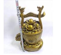 ZRMY Ornaments Metal Wealth Is Full Of Blessings, A Bucket Is Full Of Gold, With A Length Of 15 And A Height Of 29 Centimeters