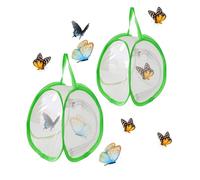 ZRNCRKY Butterfly Habitat Cage, Collapsible Insect Mesh Cage, Portable Insect Butterfly House with Zipper Garden Gifts(2pcs)