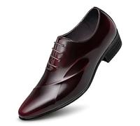 ZRO Men's Lace Up Formal Modern Oxford Dress Shoes (10 UK, Wine)
