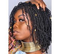 ZRQ 12 Inch Micro Twist Crochet Hair Bob Crochet Braids Pre Looped Mini Passion Twist Mini Senegalese Twist Crochet Hair Pre Looped Hair Extensions Crochet Braids