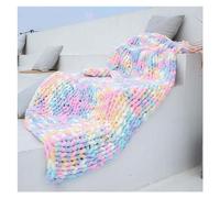 ZRQSMCX Chunky Knit Blanket Throw, Hand Made from Supremely Soft Chenille Chunky Yarn, Stylish Cosy Throw Blanket for You Or Your Home (100x120cm)