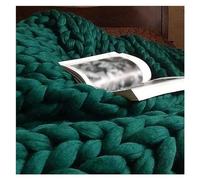 ZRQSMCX Chunky Knit Blanket Throw, Hand Made from Supremely Soft Chunky Yarn, Stylish Cosy Throw Blanket for You Or Your Home, Warm Blanket (Vert 120x150cm Vert)