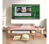 ZRQSMCX Corner Monitor Stand Computer Monitor Riser Holder, Wooden Desktop Corner Shelf with Goose Egg Leg, Ergonomic Elevated for Laptop/TV/Tablet/Office Desk (Pink)