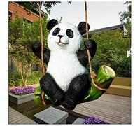 ZRQSMCX Outdoor Statue Garden Sculpture Koala Panda Bear Garden Statues Creative Animal Swing Cute Art Resin Animal Furnishing Sculpture Character Ornaments Living Room Home Outdoor Lawn Yard (#3)