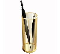 ZRQSMCX Umbrella Stand Nordic Style Round Metal, Hollow-out Umbrella Holder with Drip Tray and 6 Hooks, for Living Rooms Entrance Area Office Porch Decoration (Gold)