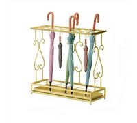 ZRQSMCX Umbrella Stand Rack,Umbrella Stand Hotel,27-Hole Iron Umbrella Drain Stand,Independent Drip Tray (Gold)