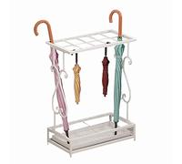 ZRQSMCX Umbrella Stand Rack,Umbrella Stand Hotel,27-Hole Iron Umbrella Drain Stand,Independent Drip Tray (White)