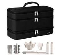 ZRRAJOY 3 Layers Storage Case For Shark Flexstyle, Travel Carrying Case For Shark 430/440 Flexstyle, Organizer Bag For Shark Flexstyle/Dyson Airwrap Styler Attachments(Black02)