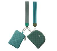ZRRAJOY Mini Zip Around Wristlet Wallet for Women - Dual Pouch Coin Purse with 2 Straps, Keychain & Wristlet, Small Cute Clutch for Teen Girls, Compact Organizer for Cards, Keys, and Coins,