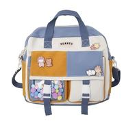 ZRREMRE Cute Bags Kawaii Backpack Messenger Bag For School,Multipockets Crossbody Preppy Backpacks Laptop Japanese Teen Girls Ita Totes (Blue)